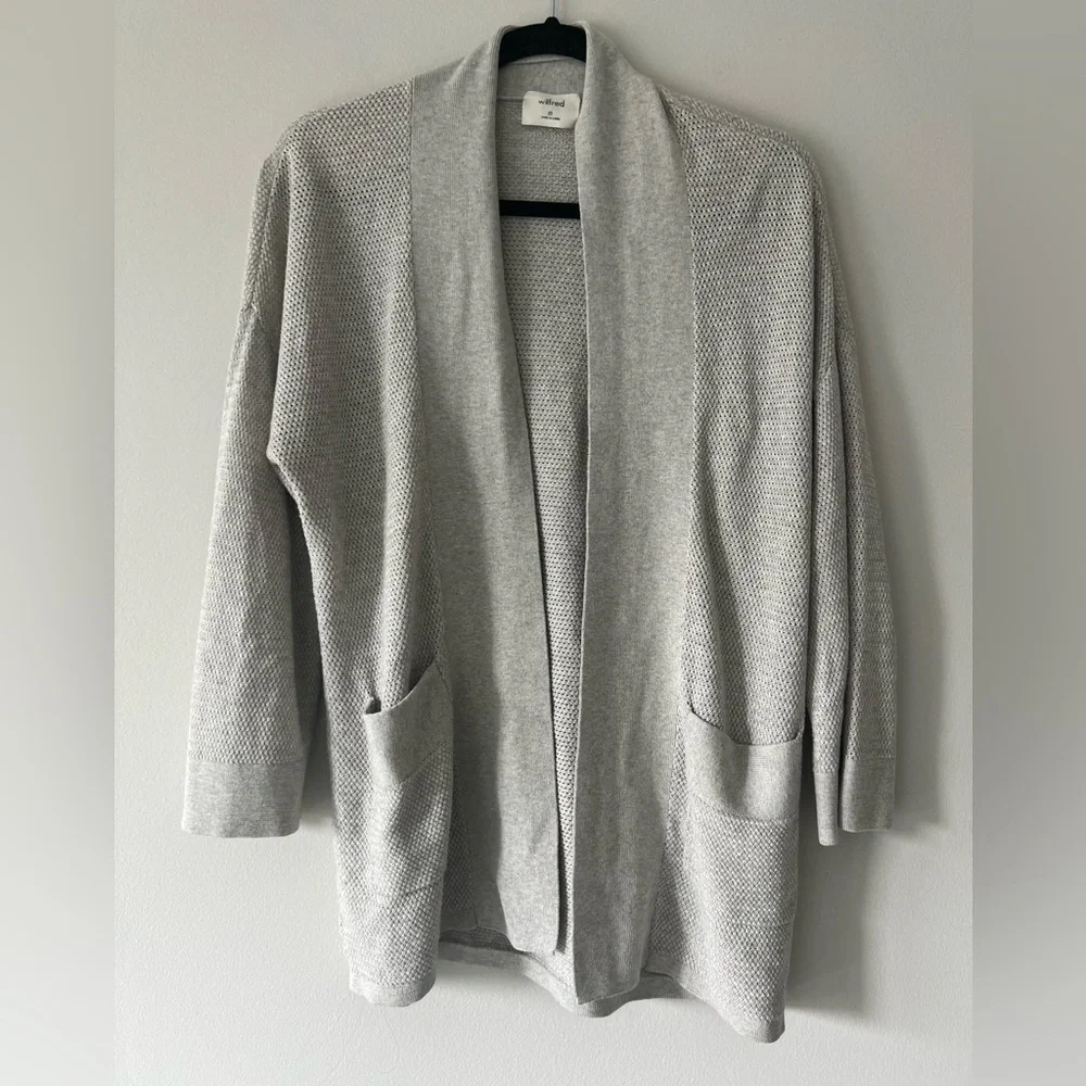 Wilfred Silk-Cotton-Blend Shawl Cardigan – Light Grey, XS